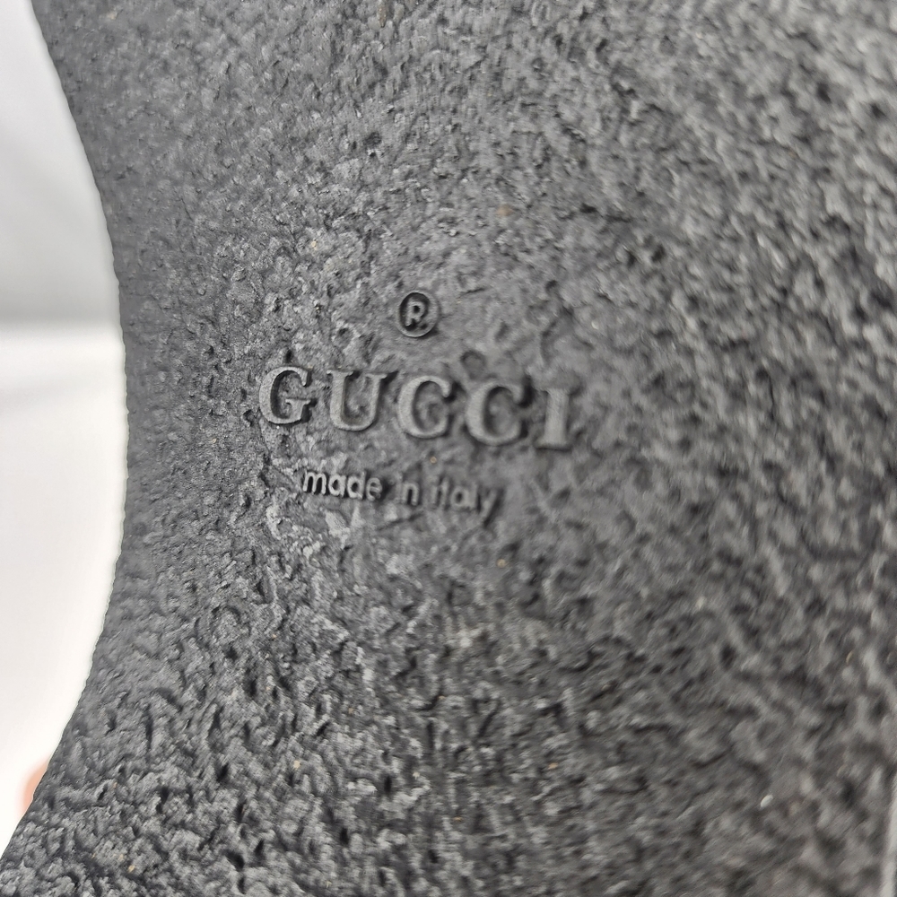 GUCCI Men's Leather and Canvas Black Sneakers Gucci Size 10.5 US 11 - Picture 7 of 9